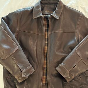 St. John's Bay Men's Dark Brown Leather Jacket
